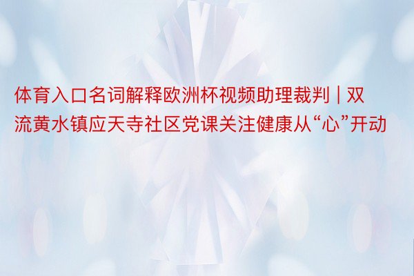 体育入口名词解释欧洲杯视频助理裁判 | 双流黄水镇应天寺社区党课关注健康从“心”开动